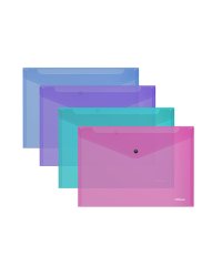 Папка-конверт на кнопке "Vivid", полупрозрачная, A5+