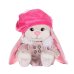 Зайка Jack&amp;Lin в розовом пальто и яркой шапке, 25 см, арт. JL-051932-25