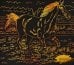 Гравюра с эффектом золота "Лошадь", 29,5x21 см