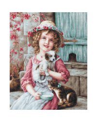 Набор для вышивания крестом Luca-S "Лучшие друзья", 35x40 см, арт. B518