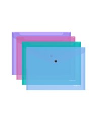 Папка-конверт на кнопке "Vivid", полупрозрачная, B5