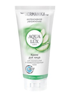 Крем для лица Dermanika Aqua Lux "Огурец, алоэ", для нормальной и комбинированной кожи, 75 мл