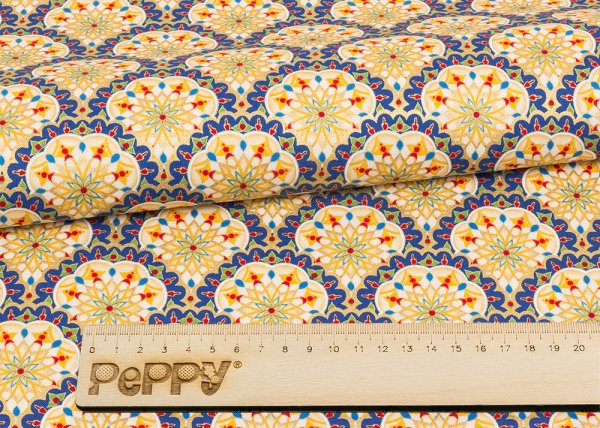 Ткань для пэчворка PEPPY "Индийское сари", 50х55 см, цвет: синий, арт. ИС-12