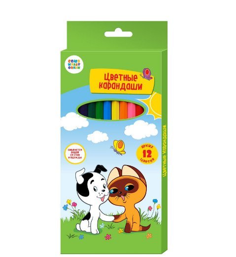 Набор цветных карандашей "Котенок по имени Гав", 12 штук Набор цветных карандашей "Котенок по имени Гав", 12 штук