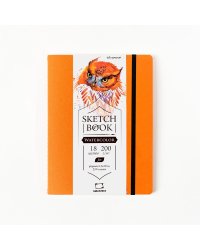 Скетчбук для акварели "Shammy", 15x20 см, 18 листов, цвет: оранжевый, 200 г/м2