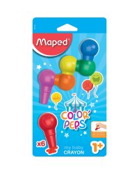 Мелки пластиковые для раннего возраста "Color'Peps baby", фигурная форма, 6 цветов
