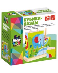 Игрушка деревянная Bondibon "Кубики-пазлы"