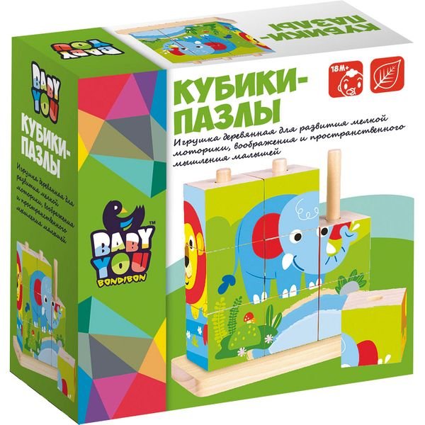 Обложка книги «Игрушка деревянная Bondibon "Кубики-пазлы"»