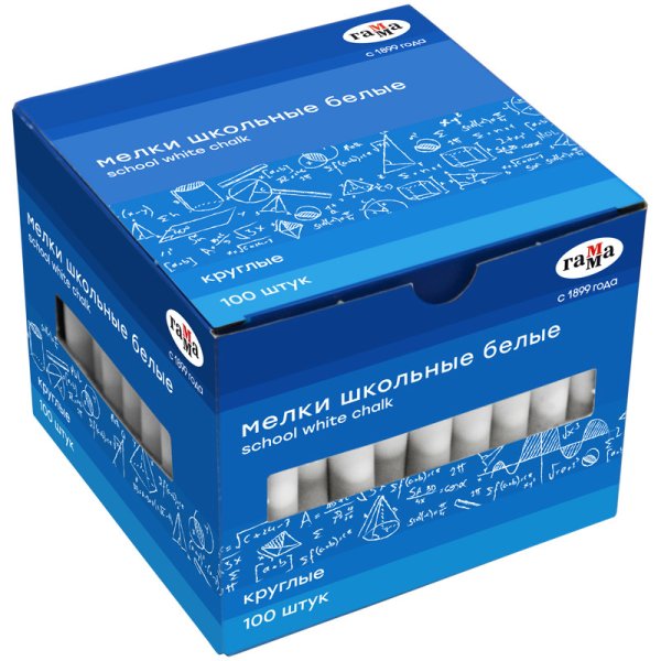 Мелки белые "Гамма", 100 штук