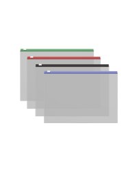 Пакет пластиковый "Fizzy Clear", B5, на гибкой молнии ZIP, c цветной молнией