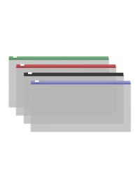 Пакет пластиковый "Fizzy Clear", C6, на гибкой молнии ZIP, c цветной молнией