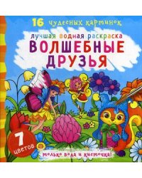 Волшебные друзья. Лучшая водная раскраска. 16 чудесных картинок. 7 цветов