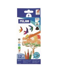 Карандаши акварельные "Milan", трехгранные, 12 цветов