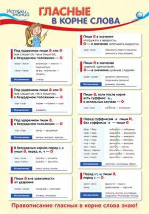 Обложка книги «Плакат "Гласные в корне слова", 338х489 мм»