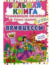 Большая книга. Принцессы. Развивающие наклейки. Умные задания