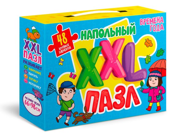 Обложка книги «Напольный XXL пазл. Времена года, 48 элементов», ISBN 4665307972717