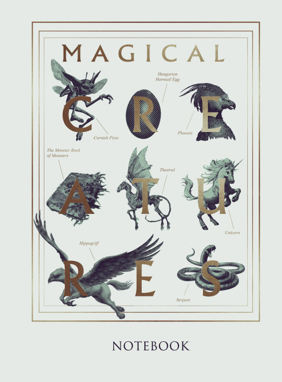 Фантастические твари. Блокнот (B5, прошитый цветными нитками, тиснение фольгой)