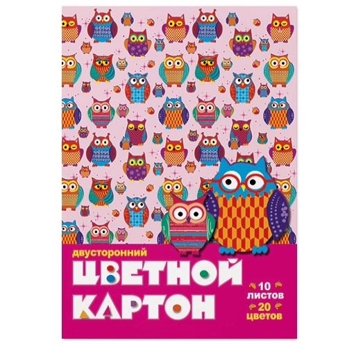 Обложка книги «Картон цветной "Мультики", А4, 10 листов, 20 цветов»