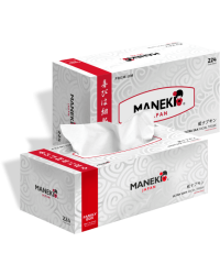 Салфетки бумажные Maneki "Black&amp;White" (в белом дизайне) с ароматом жасмина, двухслойные, белые, 224 штуки