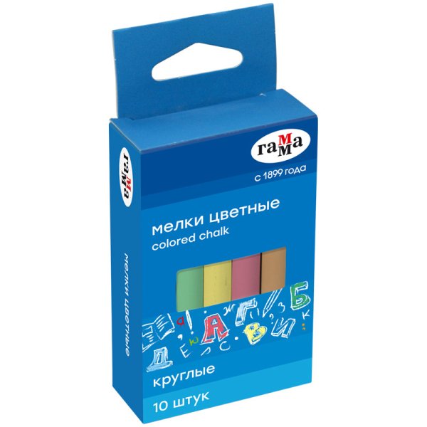 Мелки цветные "Гамма", круглые, 10 штук
