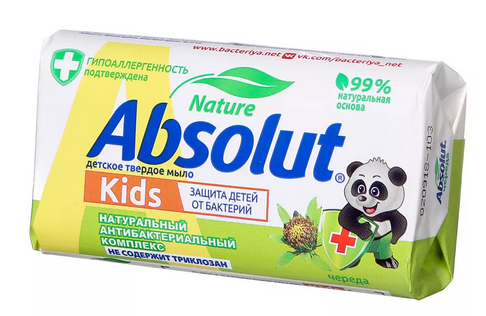 Обложка книги «Мыло туалетное Absolut Kids "Череда", антибактериальное, 90 г»