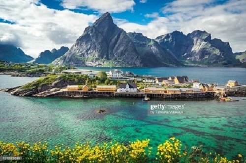 Холст с красками "Рисование по номерам. Островной городок", 40х50 см