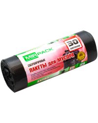 Мешки для мусора "Extra", ПНД, 50x60 см, 12 мкм, 20 штук, 30 литров, черные