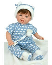 Кукла "Pillines Baby", в голубом, с одеялом (в коробке)