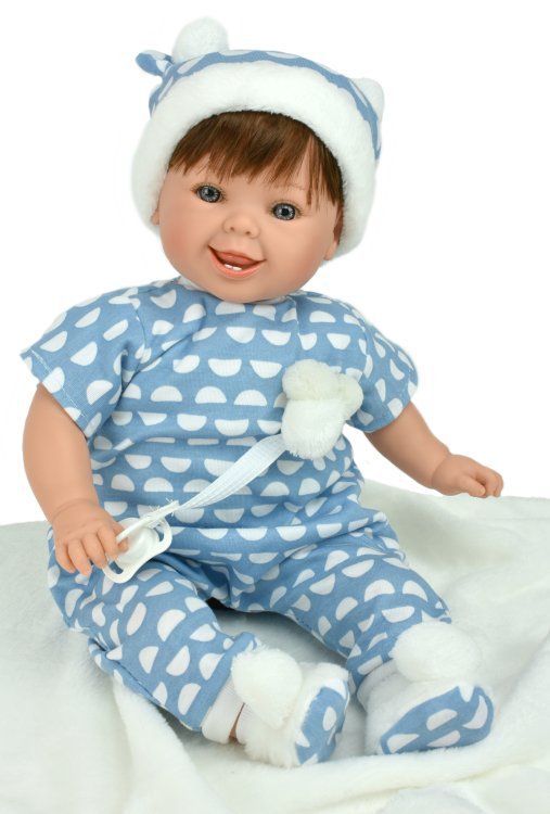 Кукла "Pillines Baby", в голубом, с одеялом (в коробке)