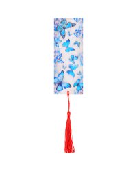 3D-закладка для книг "Blue butterflies", с линейкой, 150x55 мм