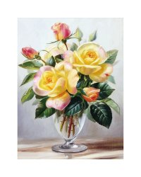 Алмазная мозаика "Чайные розы" (20 цветов) 