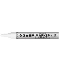 Маркер-краска "Зубр. МК-750", белый, круглый наконечник