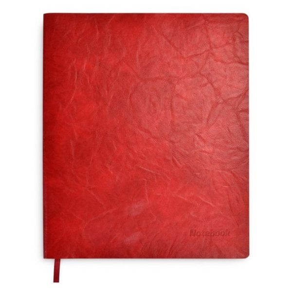 Записная книжка, А4+, 80 листов, искусственная кожа Линкольн, красный