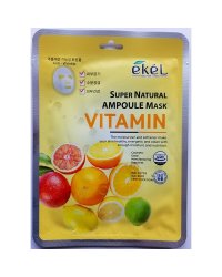 Маска для лица тканевая ампульная с витамином С Ekel "Super Natural Ampoule Mask Vitamin", 25 мл