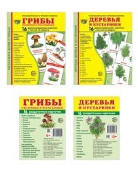 Комплект. Демонстрационные картинки &quot;СУПЕР. Деревья и кустарники, грибы&quot; (количество томов: 4)