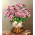 Алмазная мозаика "Бузин. Розовые астры" (37 цветов), 40х50 см