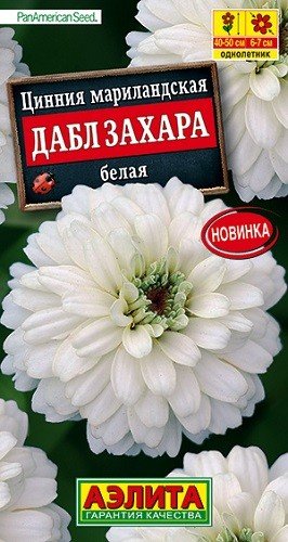 Обложка книги «Семена. Цинния "Дабл Захара белая", однолетник (5 штук)»
