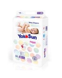 Подгузники на липучках YokoSun, размер М (5-10 кг), 62 штуки