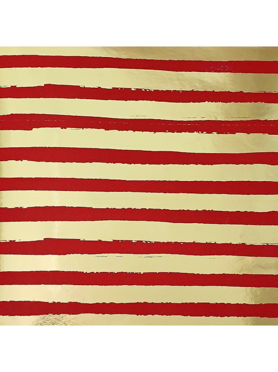 Мелованная металлизированная золотая бумага с полноцветной печатью "Красные полоски", 70x100 см, арт. 82508 Мелованная металлизированная золотая бумага с полноцветной печатью "Красные полоски", 70x100 см, арт. 82508