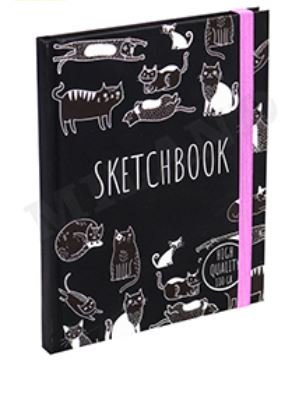Скетчбук "Soft Touch Black&amp;White. Коты", А5, 64 листа