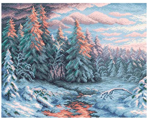 Обложка книги «Алмазная мозаика Brilliart "Зимний закат", 48x38 см, арт. МС-004»