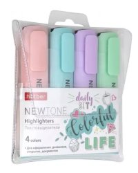 Текстовыделители "NEWtone Pastel", 4 цвета