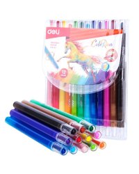 Восковые мелки Deli "Colorun", с поворотным механизмом, 12 цветов