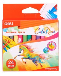 Восковые мелки Deli "Colorun", 24 цвета