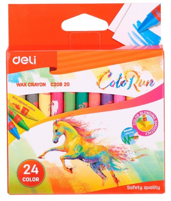 Восковые мелки Deli "Colorun", 24 цвета