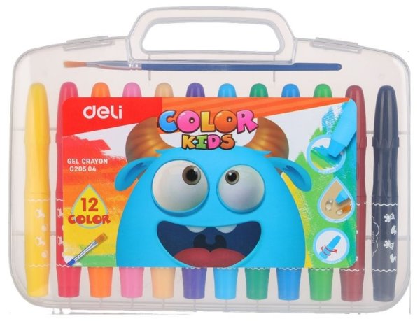 Гелевые мелки Deli "Color Kids", 12 цветов