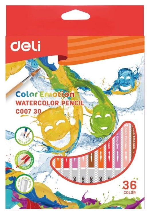 Карандаши цветные акварельные "Color Emotion", липа, 36 цветов