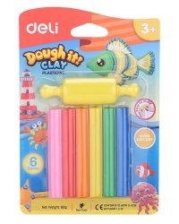 Пластилин Deli &quot;Dough it&quot;, 6 цветов, 60 грамм, арт. ED75011