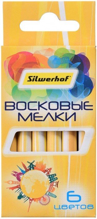 Восковые мелки Silwerhof "Солнечная коллекция", круглые, 6 цветов
