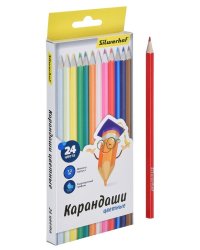 Карандаши цветные Silwerhof "Народная коллекция", шестигранные, 24 цвета